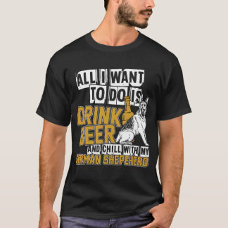Schäferhund Bier T-Shirt