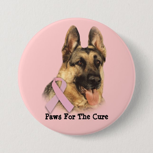 Schäferhund-Brustkrebs-Knopf Button (Vorderseite)