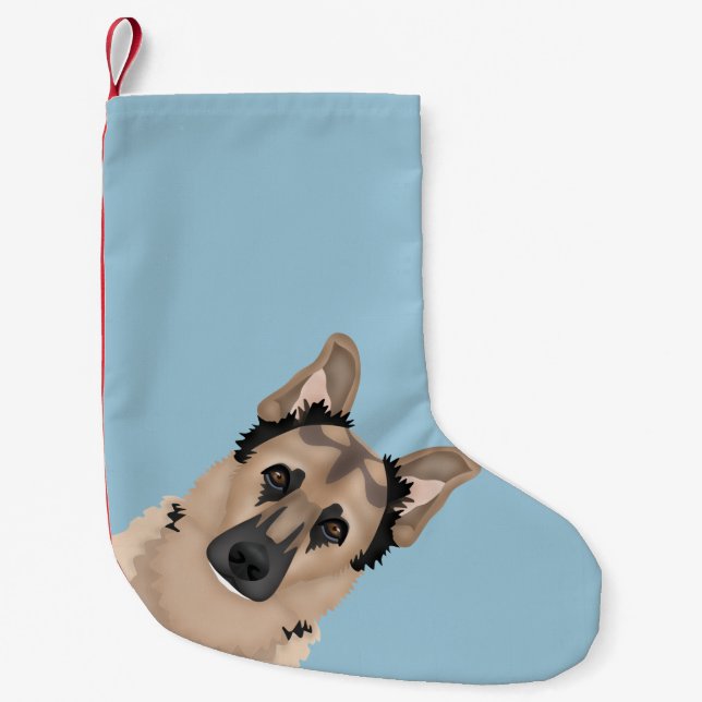 Schäferhund-Cartoon Kleiner Weihnachtsstrumpf (Vorderseite)