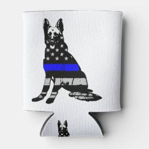 Schäferhund Flagge-dünner Blue Lines Dosenkühler
