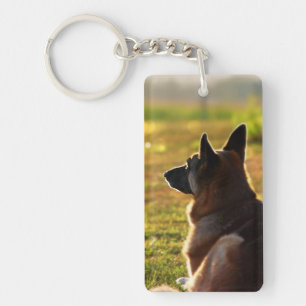 Schäferhund-Foto Schlüsselanhänger