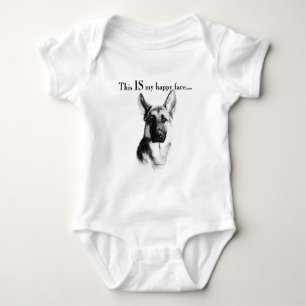 Schäferhund-glückliches Gesicht Baby Strampler