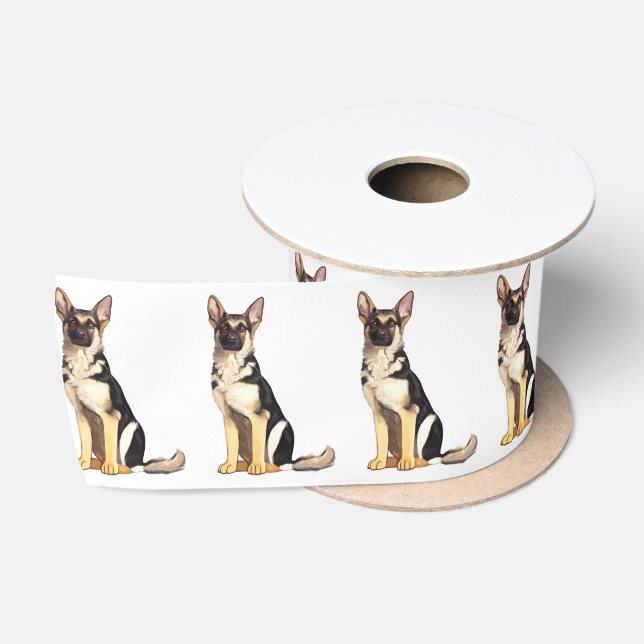 Schäferhund-Hund 3 Zoll Satinband (Spule)