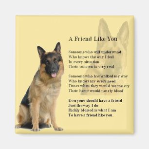 Schäferhund-Hund - Freund-Gedicht Magnet
