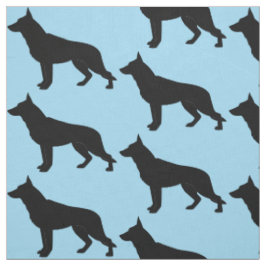 Schäferhund-Hund in der Silhouette Stoff