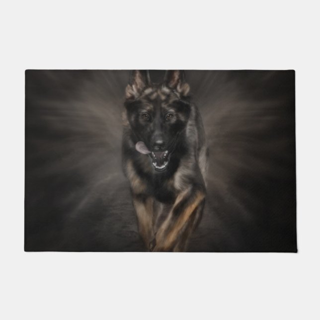Schäferhund-Hund - laufend Fußmatte (Vorderseite)