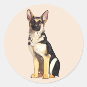 Schäferhund-Hund Runder Aufkleber