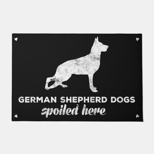 Schäferhund-Hunde hier verdorben Fußmatte (Vorderseite)