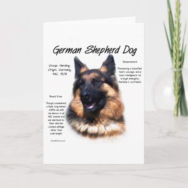 Schäferhund-Hunde(langhaariger) Geschichtsentwurf Karte (Vorderseite)