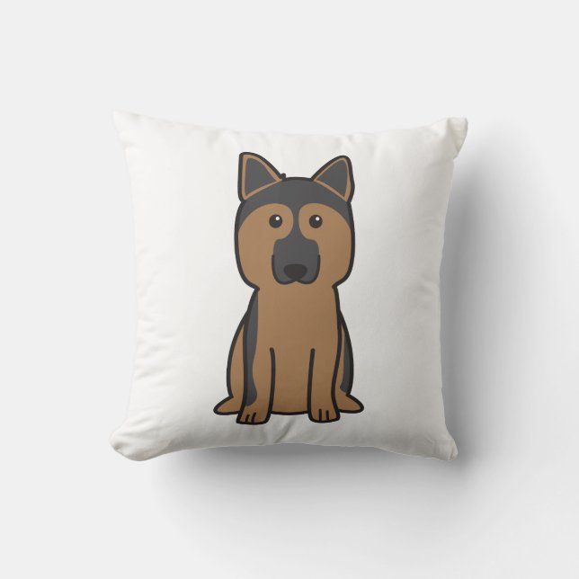 Schäferhund-HundeCartoon Kissen (Vorderseite)