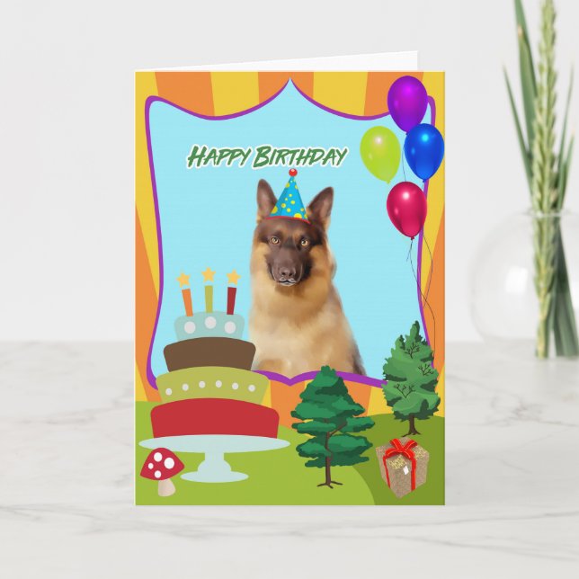 Schäferhund-Hundegeburtstag Karte (Vorderseite)