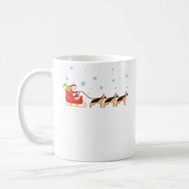 Schäferhund-Hunderen-Weihnachten Weihnachtsmanns Kaffeetasse (Links)