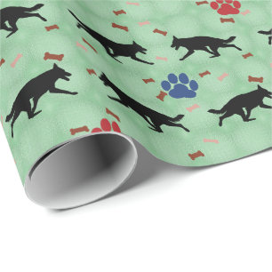 Schäferhund-Hundeschatten Geschenkpapier