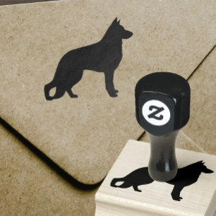 Schäferhund-HundeSilhouette Gummistempel