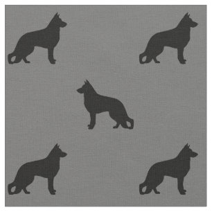Schäferhund-HundeSilhouette-Muster Stoff