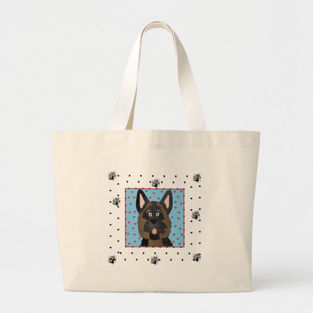 Schäferhund-Hundet-shirts und -geschenke Jumbo Stoffbeutel (Vorne)