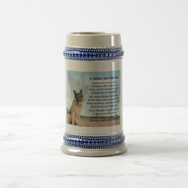Schäferhund-Hundevater-Gedicht Stein Bierglas (Mittel)