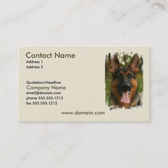 Schäferhund-HundeVisitenkarte Visitenkarte (Vorderseite)