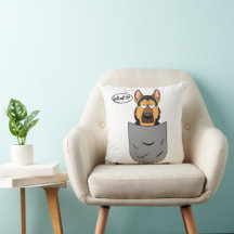 Schäferhund in Brusttasche, lustig