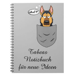 Schäferhund in Brusttasche, lustig Notizblock