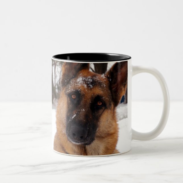 Schäferhund-Kaffee-Tasse Zweifarbige Tasse (Rechts)
