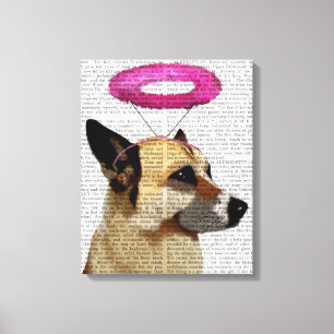 Schäferhund mit rosa Halo Leinwanddruck