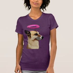 Schäferhund mit rosa Halo T-Shirt