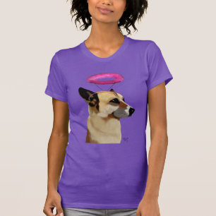 Schäferhund mit rosa Halo T-Shirt