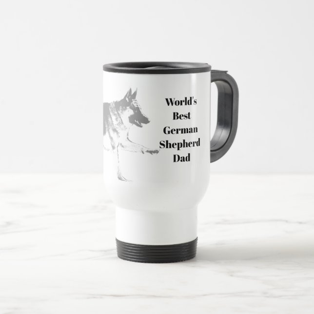 Schäferhund-Pendler-Kaffee-Tasse Reisebecher (VorderseiteRechts)