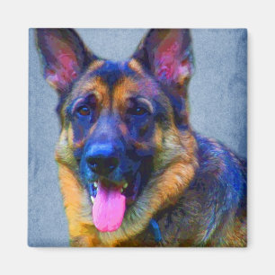 Schäferhund-Porträt-Magneten Magnet