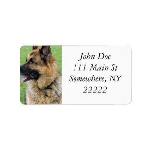Schäferhund-Profil Adressaufkleber