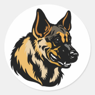 Schäferhund Runder Aufkleber