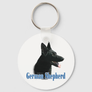 Schäferhund-(schwarzer) Name Schlüsselanhänger
