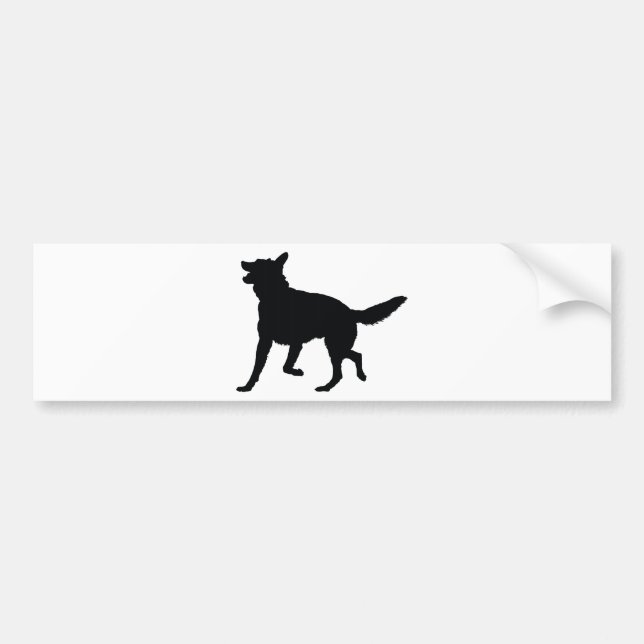 Schäferhund-Silhouette Autoaufkleber (Vorne)