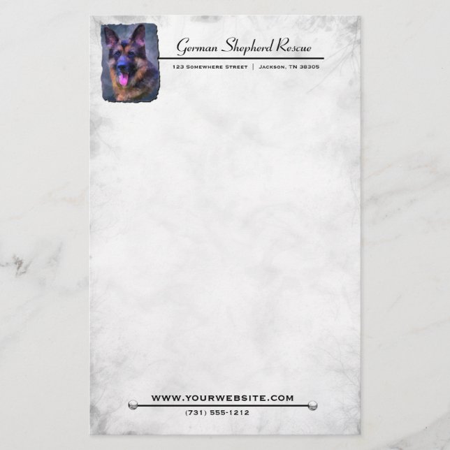 Schäferhund stationär briefpapier (Vorderseite)