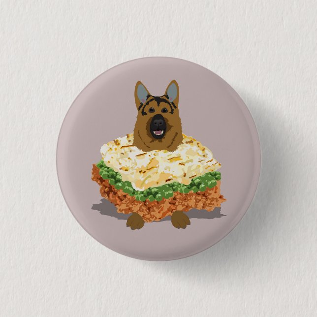 Schäferhund-Torten-Abzeichen Button (Vorderseite)