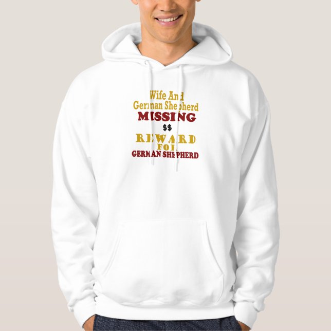 Schäferhund u. Ehefrau-vermisste Belohnung für Hoodie (Vorderseite)