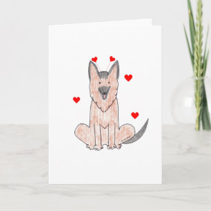 Schäferhund-Valentinsgruß-Ohren Feiertagskarte
