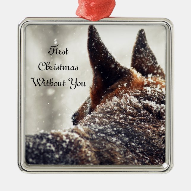 Schäferhund-verlorenes Haustier-Denkmal Ornament Aus Metall (Vorne)