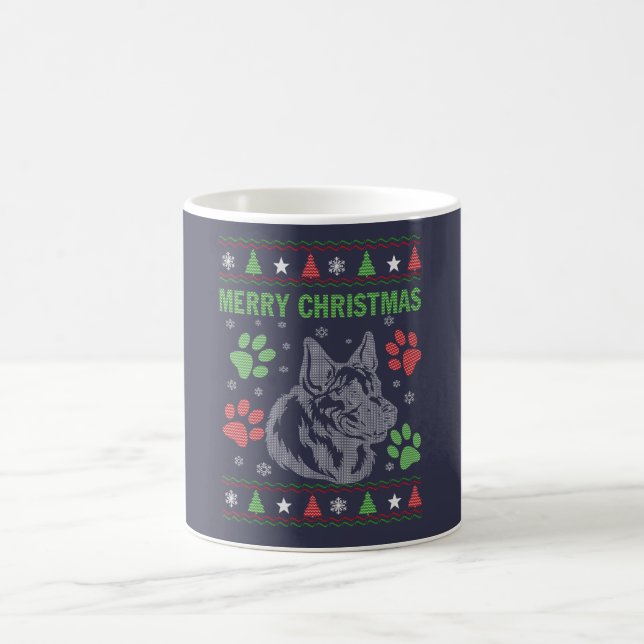 Schäferhund-Weihnachten Kaffeetasse (Mittel)