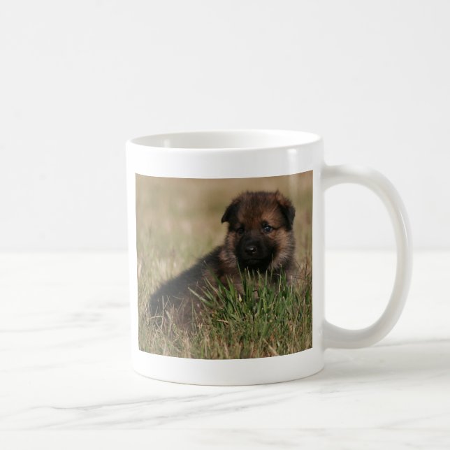 Schäferhund-Welpe "der Ausblick " Kaffeetasse (Rechts)