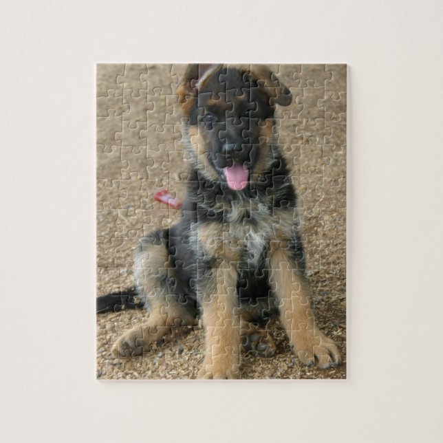 Schäferhund-Welpen-Puzzlespiel (Vertikal)