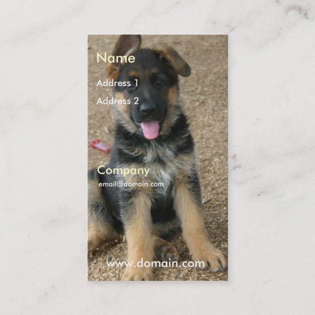 Schäferhund-Welpen-Visitenkarte Visitenkarte (Vorderseite)