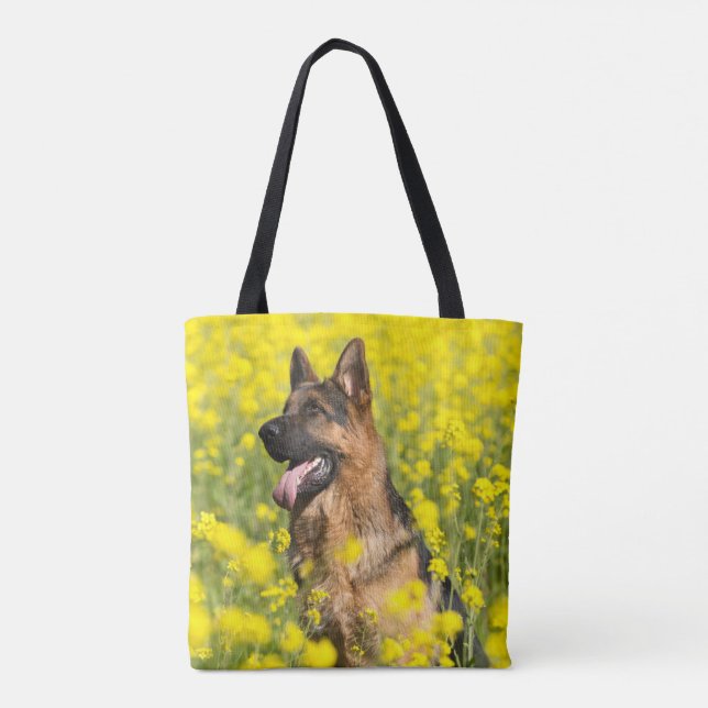Schäferhunde auf dem Gebiet der gelben Tasche (Rückseite)