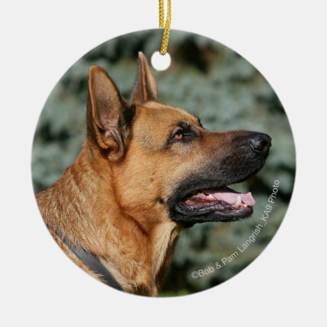 SchäferhundHeadshot 1 Keramikornament (Vorne)
