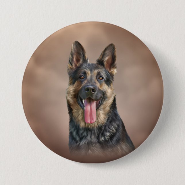 Schäferhundhund Button (Vorderseite)