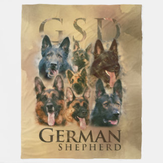 Schäferhundhund - GSD Malereicollage Fleecedecke