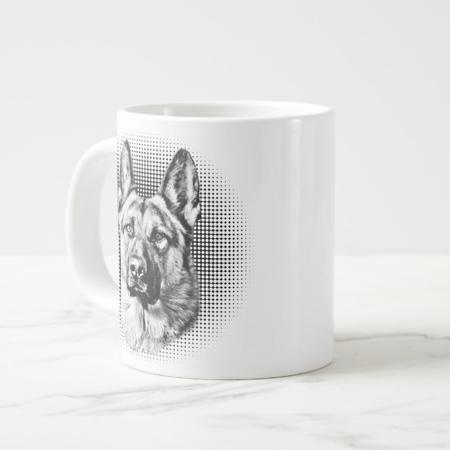 Schäferhundhund Jumbo-Tasse (Vorderseite Links)