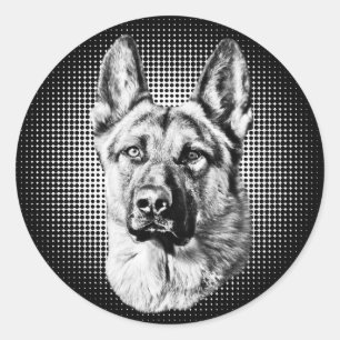 Schäferhundhund Runder Aufkleber