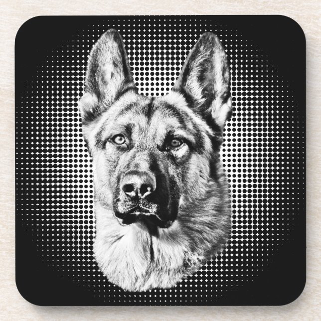 Schäferhundhund Untersetzer (Vorderseite)